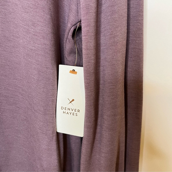 NWT DENVER HAYES Lilac Purple Mock Neck Jersey Knit Relaxed Long Sleeve Top XS-M - Picture 8 of 14